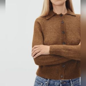 Everlane Alpaca Collared Cardigan Small Rosewood